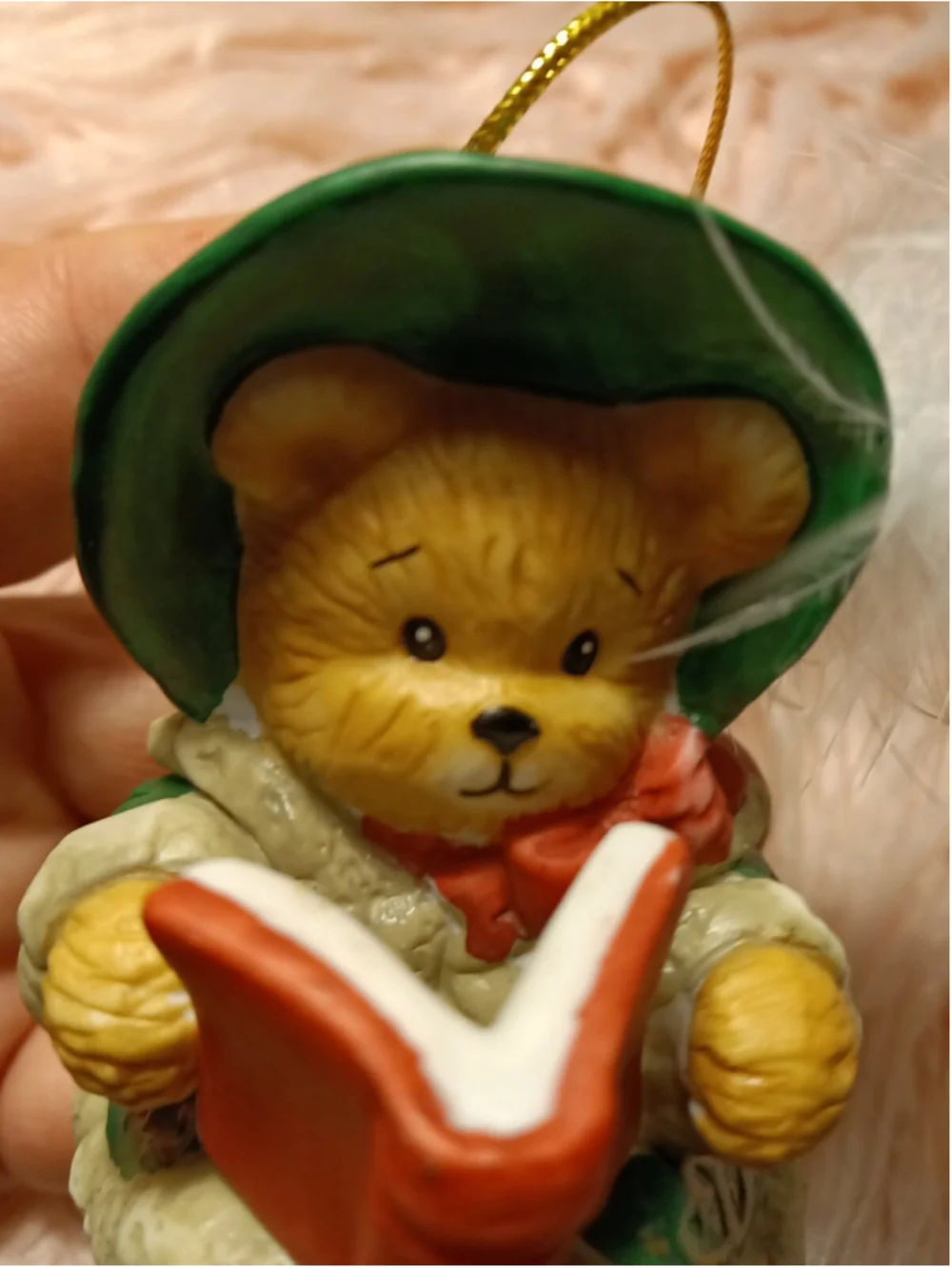 Lucy Rigg Chapeau Noelle Beth a Carol Bear With Song Book by Lucy Rigg Ornament